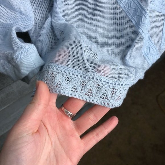 Anthropologie Meadow Rue baby blue lace top - Picture 4 of 5
